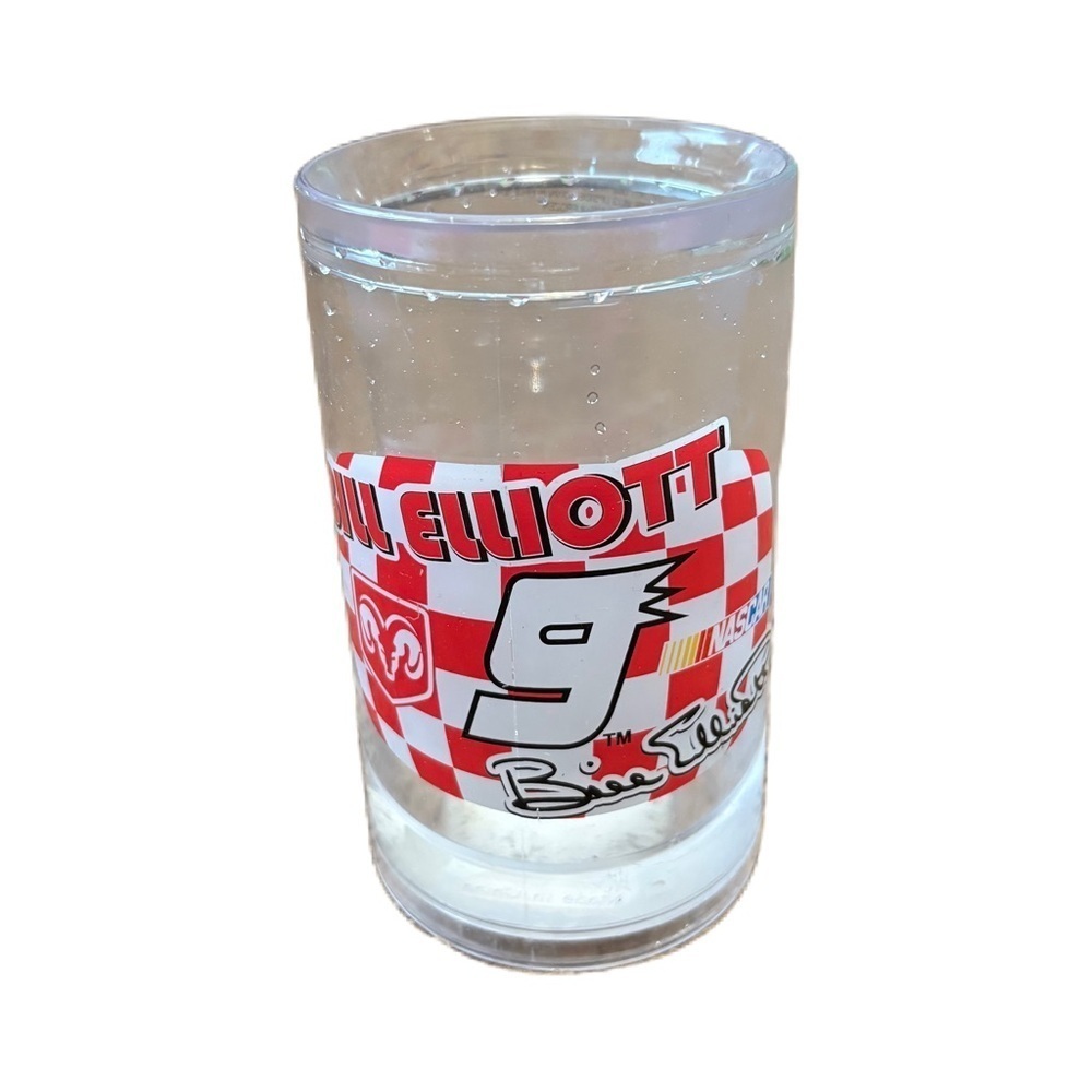 Vintage Freezer Mug NASCAR Bill Elliot Clear Red Handle 90s